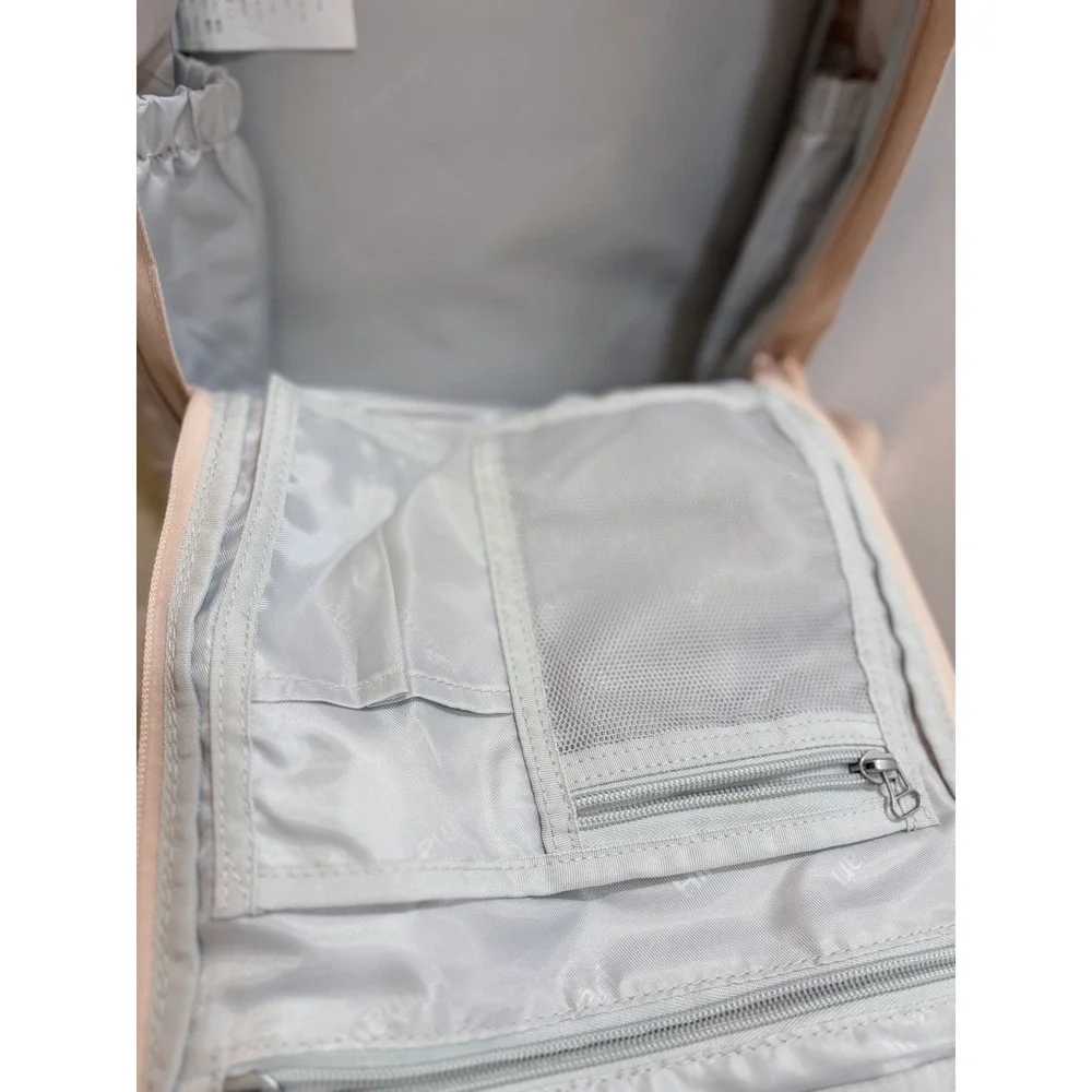 Himawari Medium Backpack Pink/Beige/Green Zip Adjustable Straps